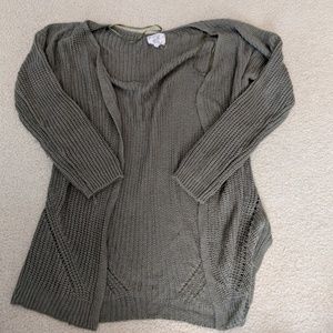 Olive green sweater.
